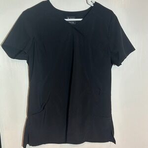 Infinity V Neck‎ Scrub Top Short Sleeve Black M/M Medical Professional Workwear